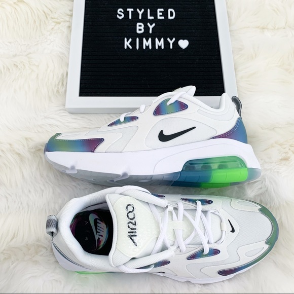 NIKE AIR MAX 200 Sneakers New Shoes Blue Neon - Picture 4 of 8